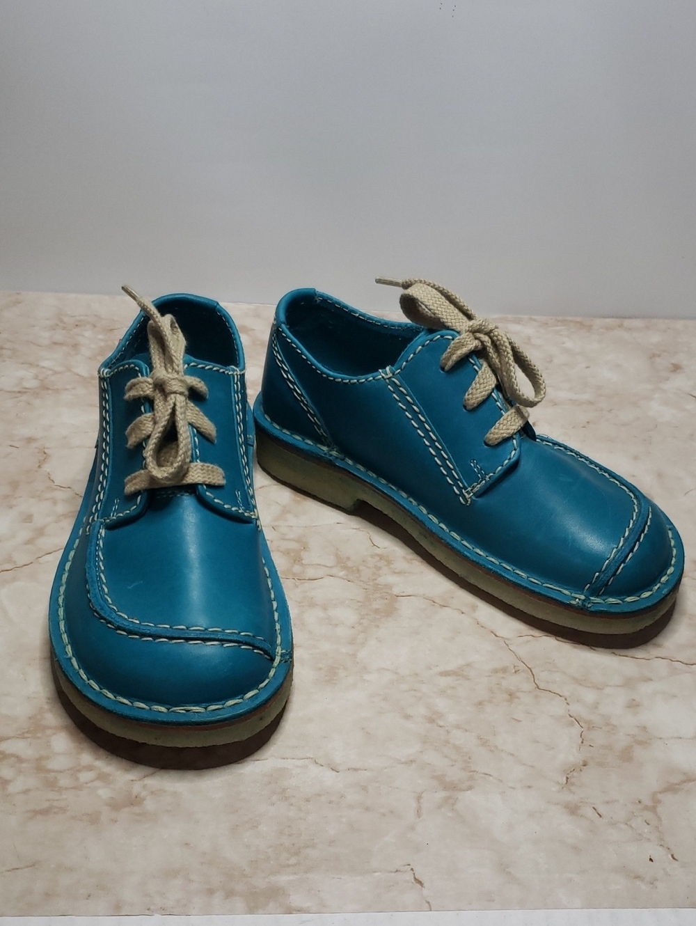 Duckfeet Teal  Blue Leather Lace-Up Shoes
